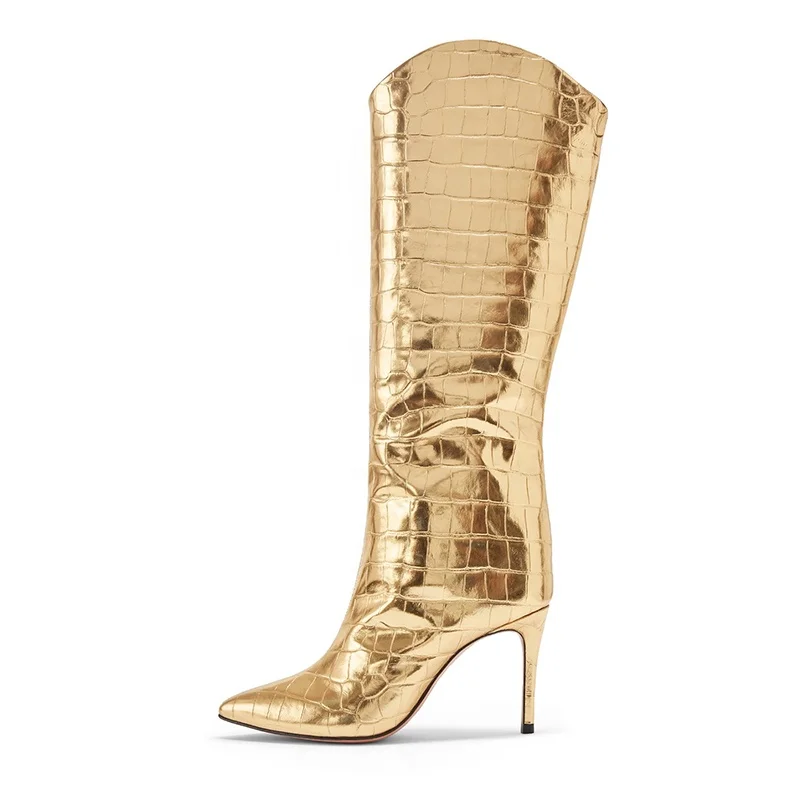 tall gold boots