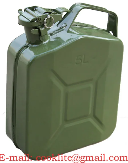 10L Green Steel Jerry Can - 2 1/2 Gallon NATO Metal Tank for