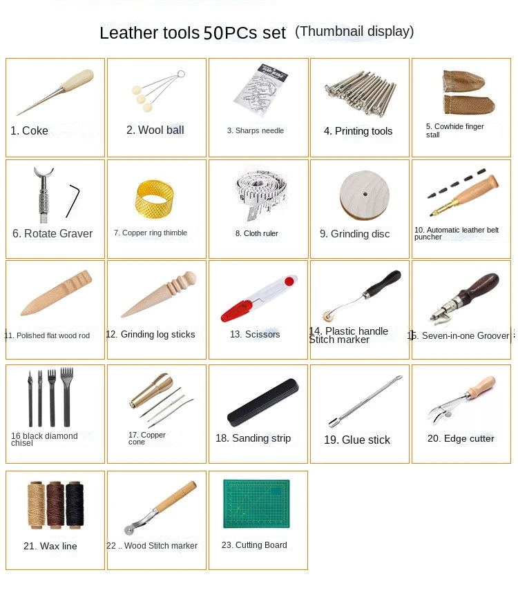 Wholesale Practical Leather Tools 50 PCS Complete Craft Sewing Kit  Professional Crafting Kit for Bookbinding Sewing Leather Working From  m.