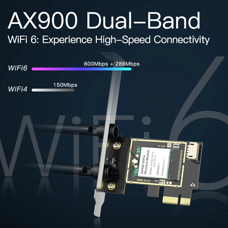 EDUP EP-9617ES AX900 PCIe Network Card Dual Band 802.11AX 900Mbps Wifi 6 Bluetooth 5.4 PCIe Adapter Stock Wireless Nwtqork Card
