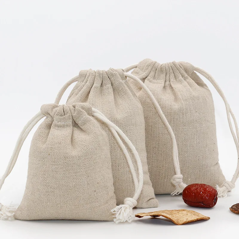 Eco-friendly Muslin Drawstring Bags Reusable Recyclable