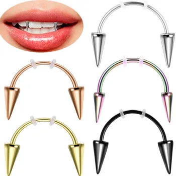 Fashion accessories Vampire tooth decoration women Stainless steel jewelry wholesale lip ring vampire teeth