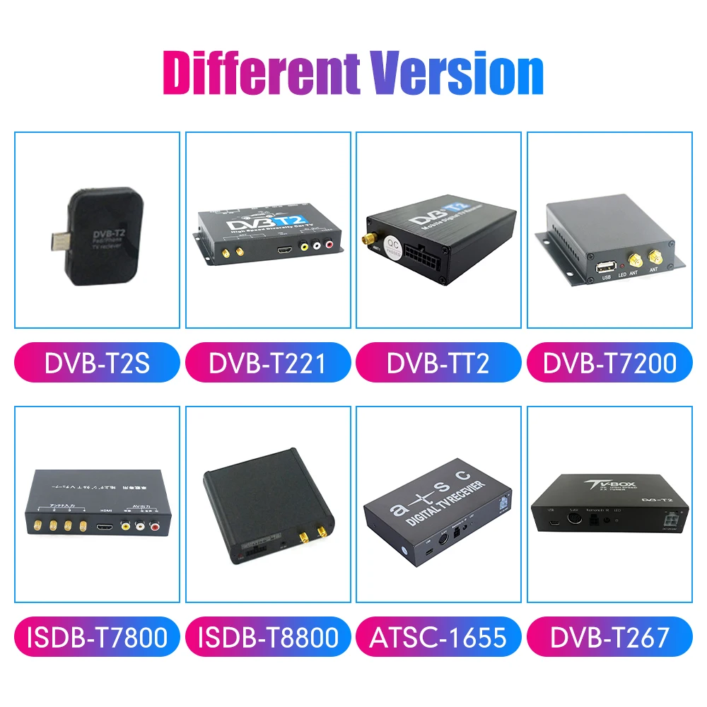 Car Dvb T2 Digital Tv Receiver MULTI PLP Digital TV Receiver Automobile DTV Box With 4 Tuner Antenna