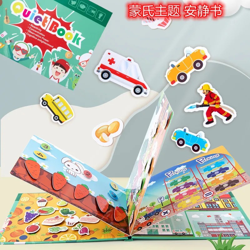 Просвещение Тихая Книга Детские игрушки Монтессори сельскохозяйственных животных цветов когнитивные учебных пособий детские развивающие игрушки Монтессори книги