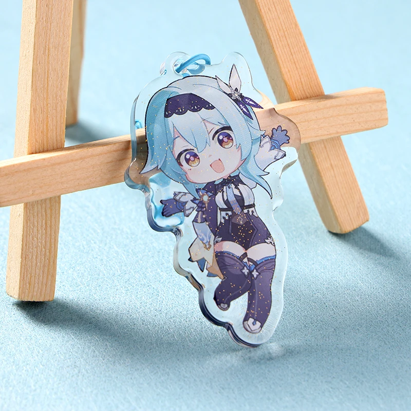 Promotional Custom Cute Anime Glitter Epoxy Acrylic Keyring