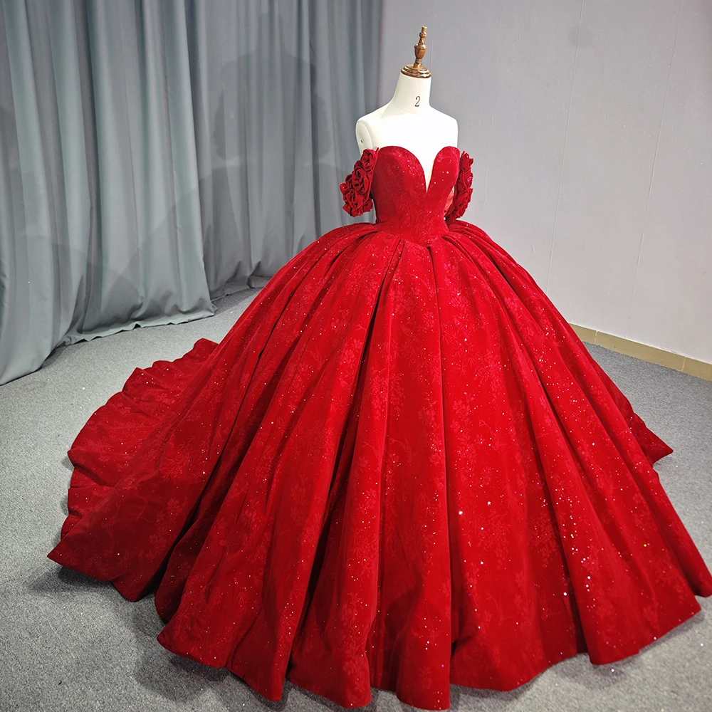 Jancember 6802 Red Sweetheart Empire Wedding Dress - All Seasons