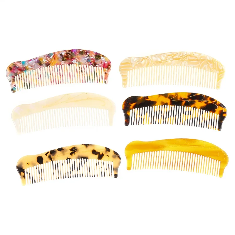 DOWELL New Marbled Color Straight Tooth Comb Anti-static Leopard Acetate Hair Comb