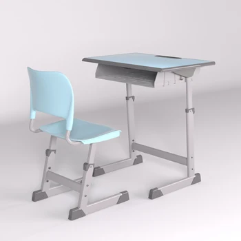 Factory produced school furniture can be customized for classrooms and campus home education, with adjustable height