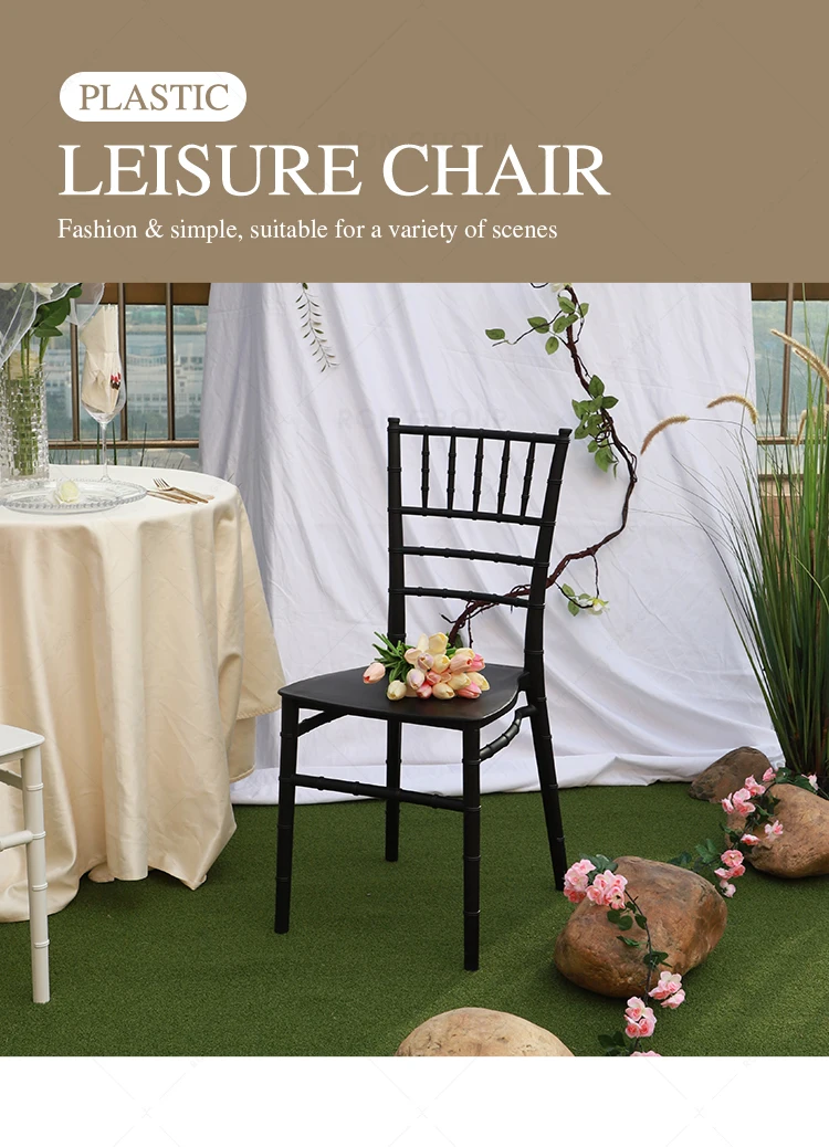 Hot Sale Events PP Plastic chair Stackable Wedding chair Black Dinning Furniture Modern Outdoor Plastic Dining Chair
