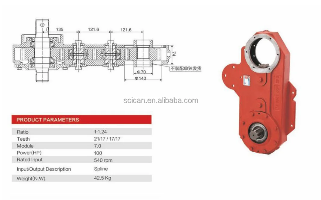 540pto Hand Tractor Gearbox Electric Motor Speed Reducer Gearbox Motor ...