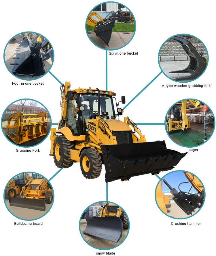 Small Electric New Front 4x4 Mini Backhoe Loader Backhoe Excavator
