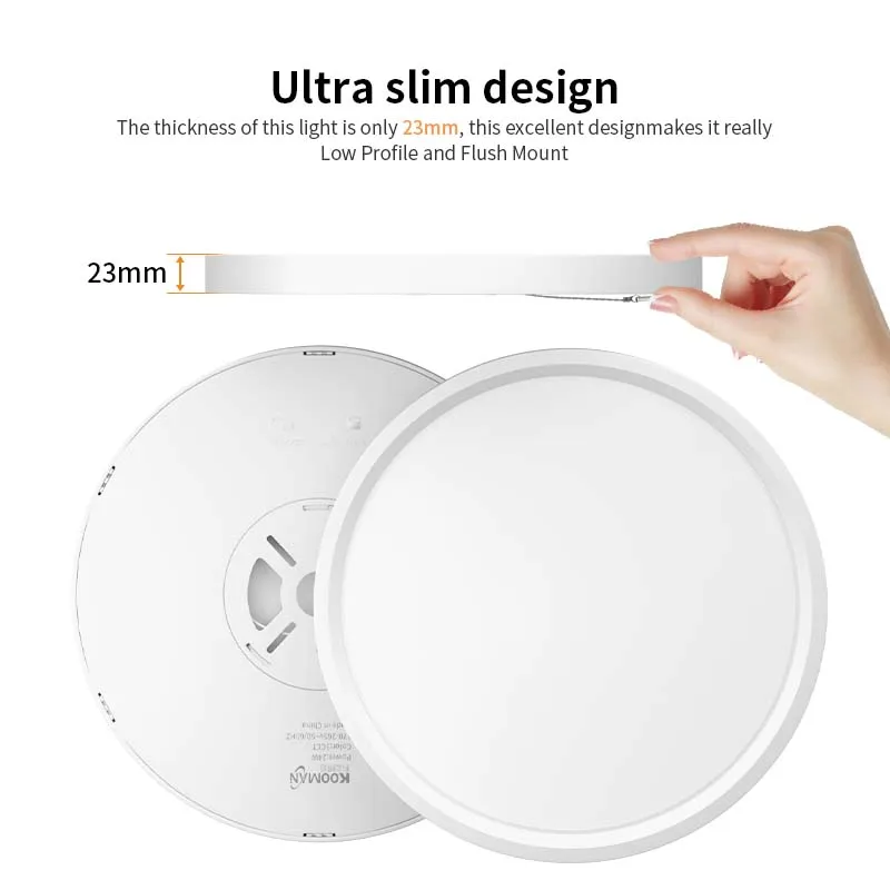 Super Thin 18W Flush Mount 3CCT 5CCT Daylight Black Round Flat Led Panel Light Profile Ceiling Light Fitures