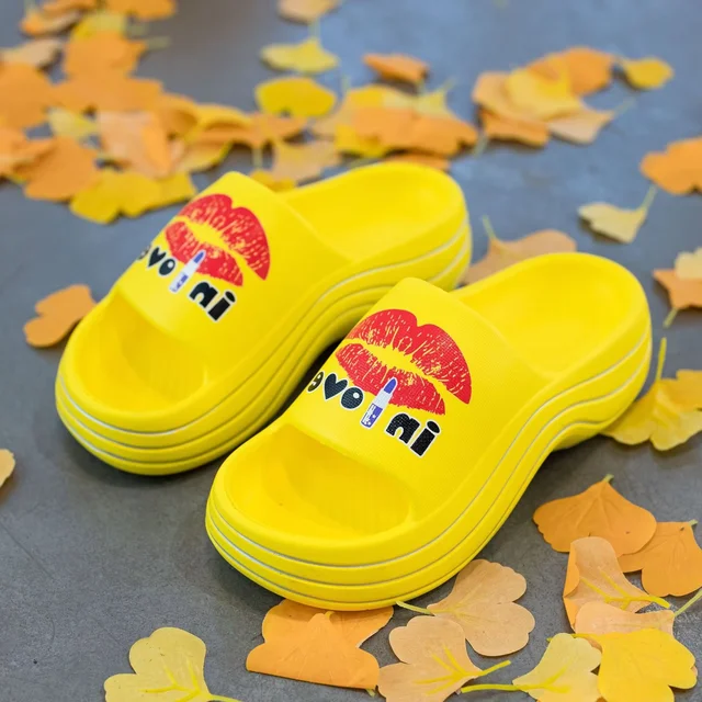 Wholesale Indoor Thick-Soled Printed Pillow Slides Shoes Breathable Women's Bathroom for Slippers with EVA Outsole Summer