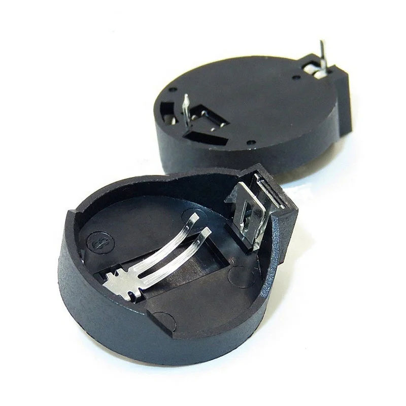CR2032 2-Pin DIP Coin Cell Battery Holder ABS Material Button Battery Socket