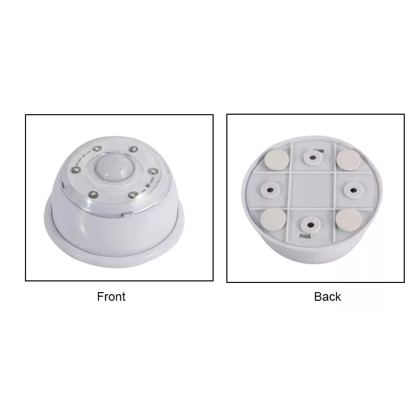 Ночной светильник с датчиком движения на клейкой основе белый светодиодный для стен гостиной спальни чулана кухни прихожей лестницы энергосберегающий