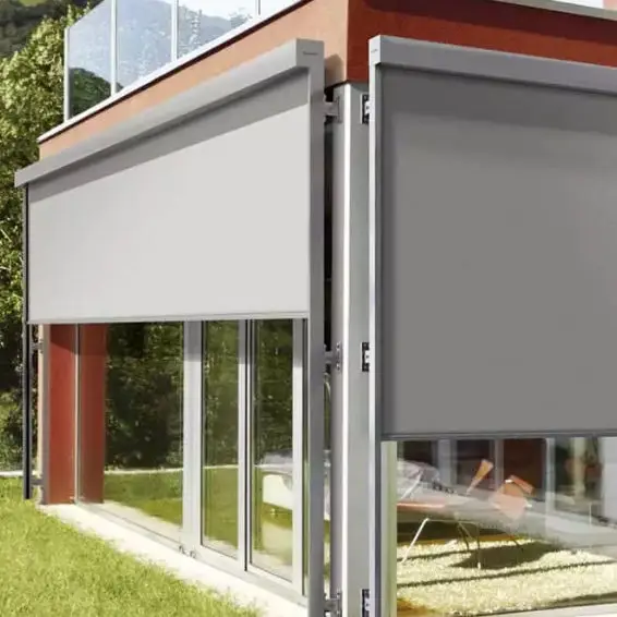 Hotel Windproof Zip Screen Outdoor With Motor Electric Zip Track Fly Screens