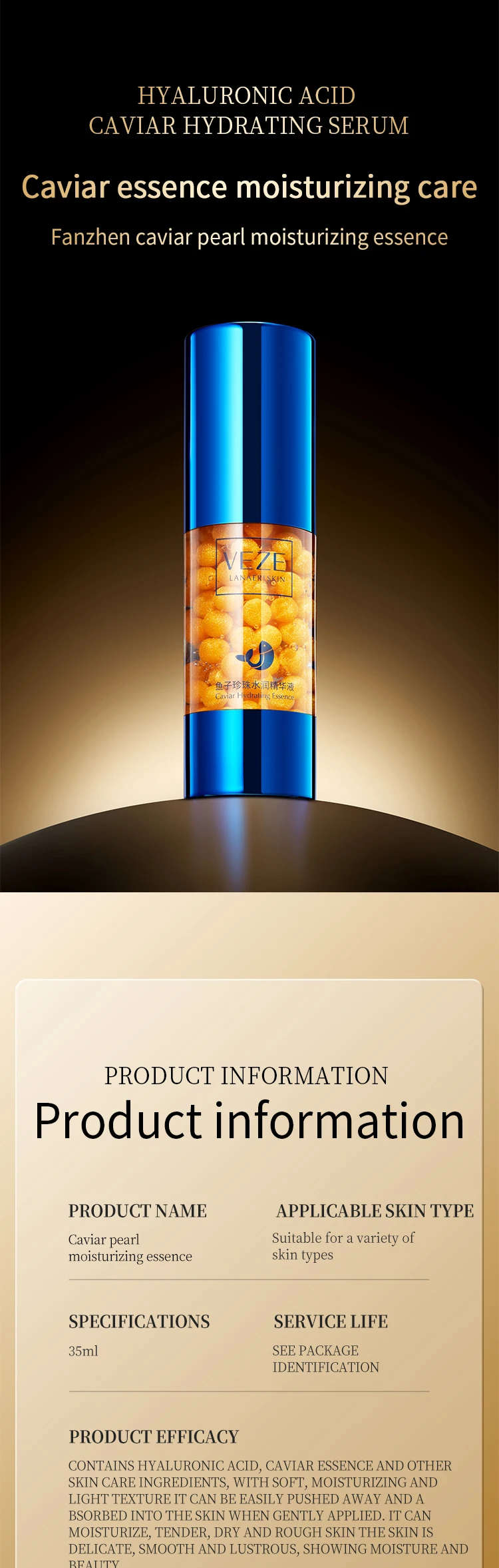 VENZEN Beauty - Caviar Pearl Moisturizing Facial Serum