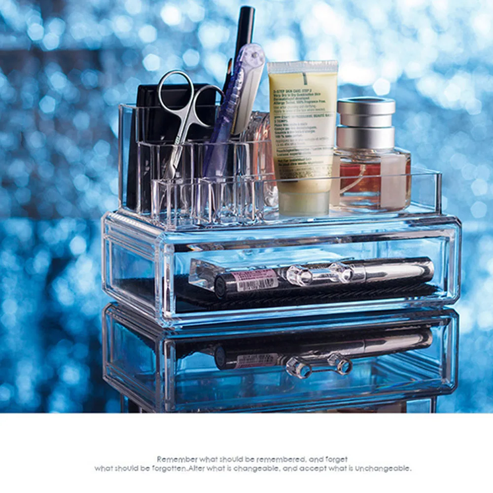 Cross Border Transparent Acrylic Stackable Drawer Storage Boxs Accessories Container Makeup Organizers