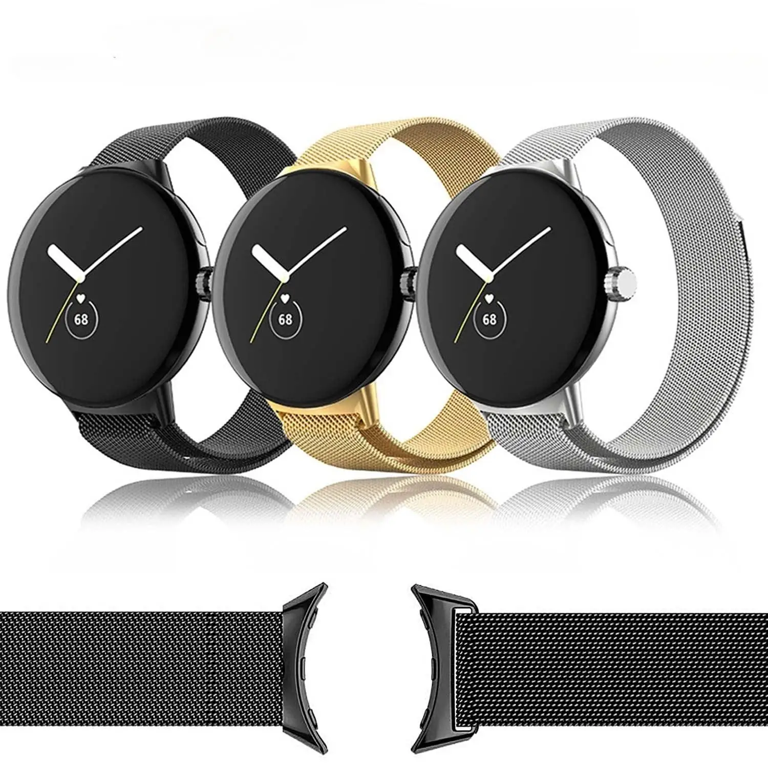 product milanese loop strap for google pixel watch 2 magnetic bracelet wristband correa stainless steel metal band smart watch bands-4