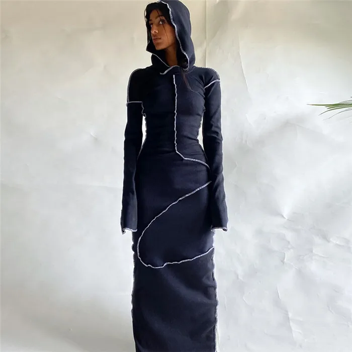 Kc3710 2020 Autumn Elegant Hoodie Gown 