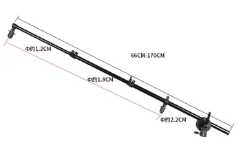 Yiscaxia Extendable Boom Arm Bar for Boom Stand, Max 170cm Long Reflector Holder, Lighting Mount With Universal Stud Adapter detail image