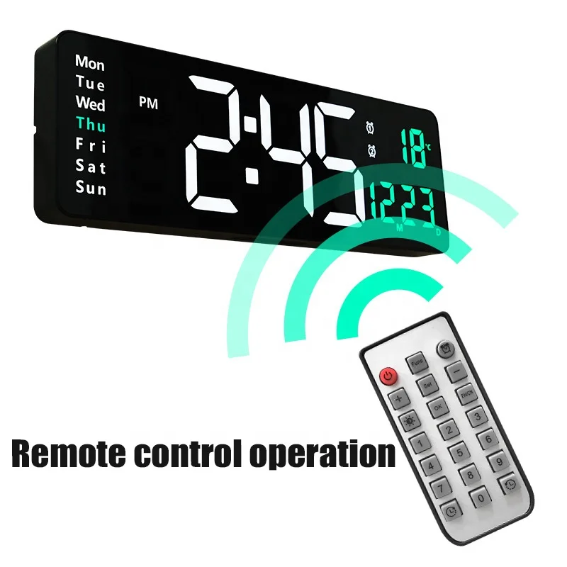 Multi-function Modern Home Living Room Office Deco Reloj De Pared Digital Table Desk Clocks LED Large Screen Clock Wall