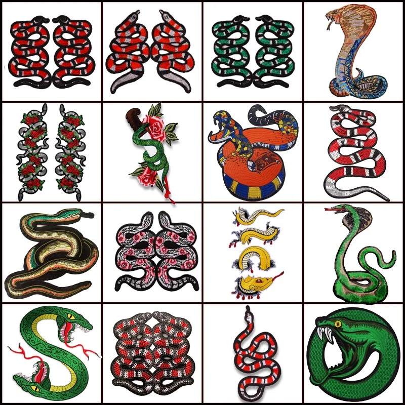Cheap Animal Sew on Embroidery Patch for Clothing Embroidered Snake Logo Patches