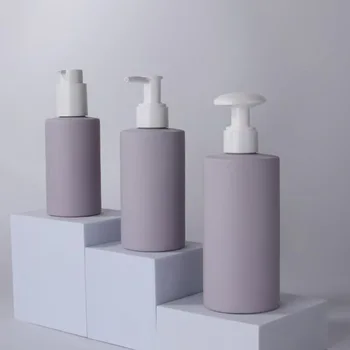 150ml 200ml 300ml Fancy Premium Matte Purple Soft Touch HDPE Cosmetics Plastic Pump Bottle for Cleanser Oil Remover