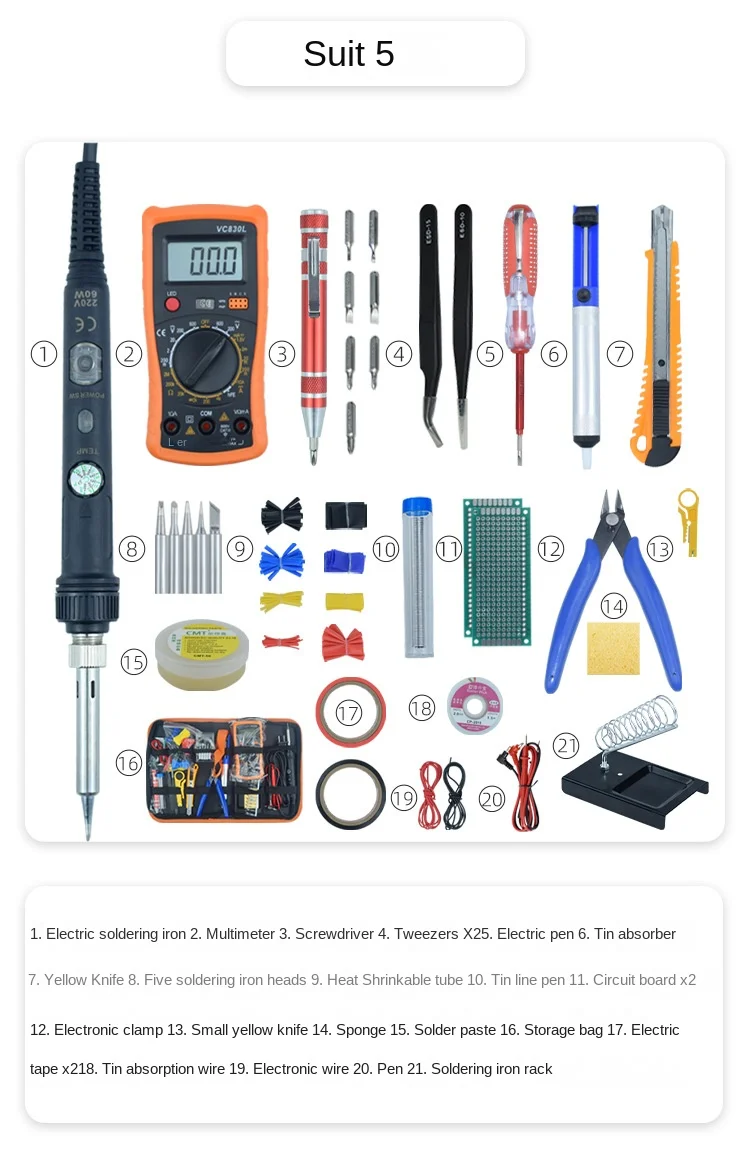 40 60 80W Multi Functional Custom Electric Soldering Iron Kit Set