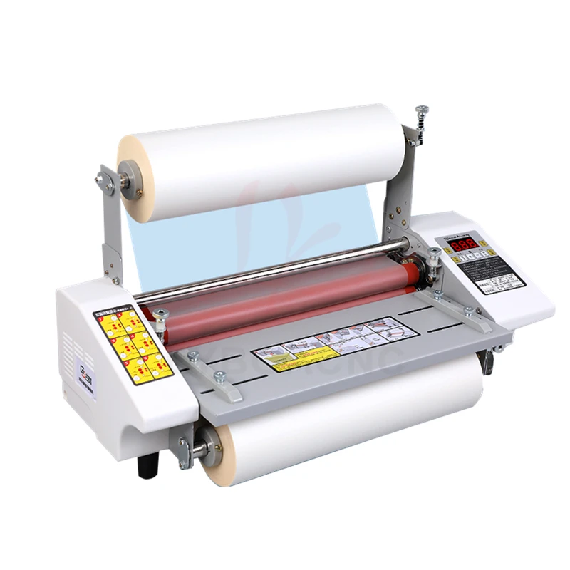 A2 A3 Paper Laminating Machine Cold Hot Roll Laminator Four Rollers Worker Card Office File Laminator