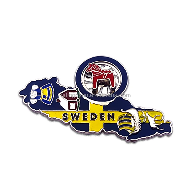 Magnete Frigorifero Svezia 3D – Corna Di Alce – Souvenir Da Viaggio 10x8 Cm