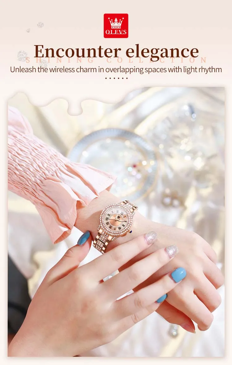 OLEVS 9943 Luxurious Made in China Lady Quartz Watch Potty 2023 Stainless Steel Band Waterproof Classic Elegant Casual Watches