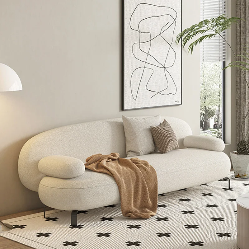 Modern Minimalist Hotel Clothing Store Reception Sofa Living Room Sofa Semi Circle Sectional Loveseat Round Velvet Sofas
