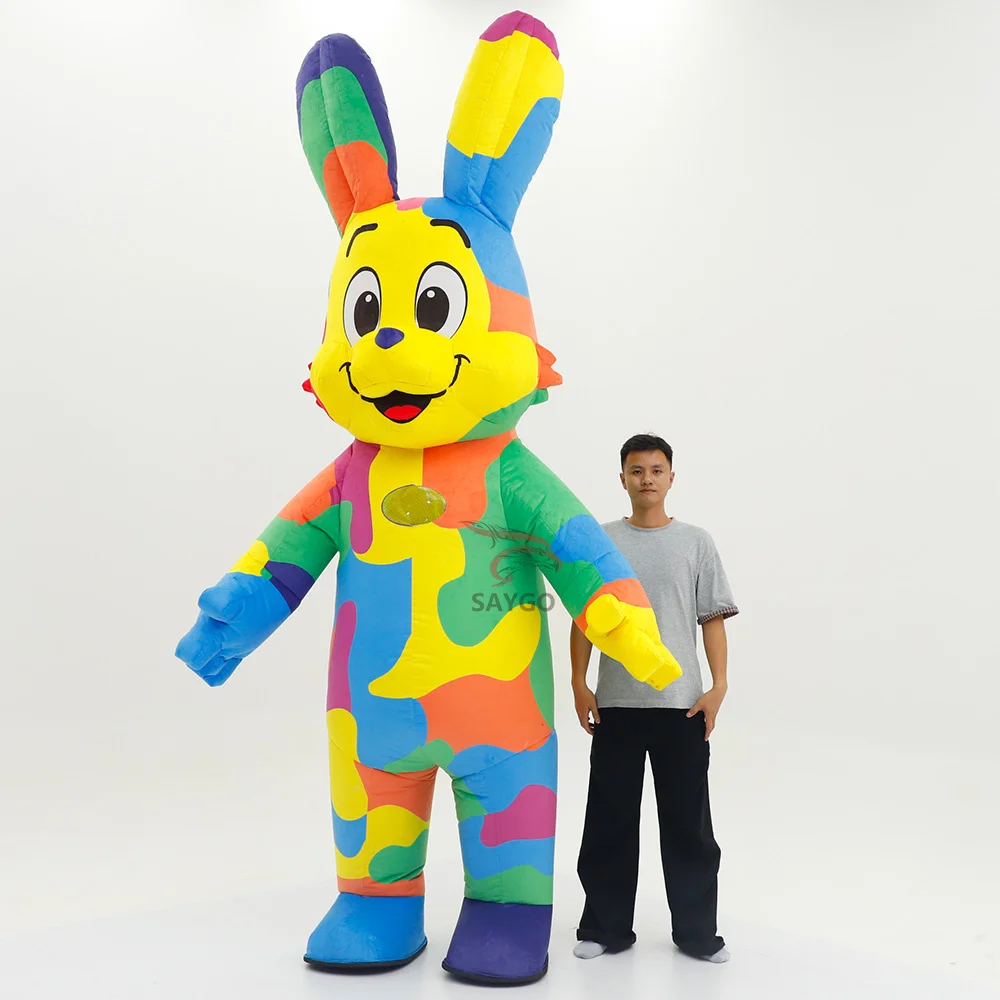Performance Wear Mascot Costume Rabbit Clothes for Birthday Party Dress 2/2.6m Celebration Events Rental Inflatable Bunny Rabbit