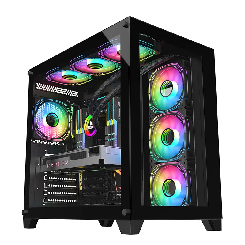 CNC Custom Parts Black Mini Tower Gaming 2023 High Quality pc case Gaming pc cabinet gaming computer case with RGB