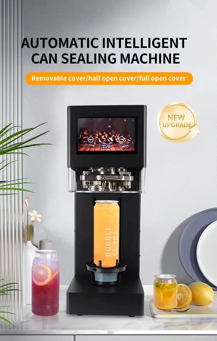 Automatic Can Sealing Machine Non-rotation PET Bottle Can Sealer Machine Pop Cup Can Seaming Machine for Bubble Tea Coffee Shop