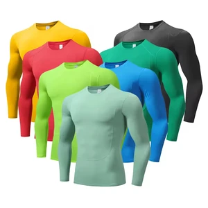 Custom Quick-drying Long-sleeve Compression Top Basketball Undershirt Men's Running Fitness Clothing; Sports Top