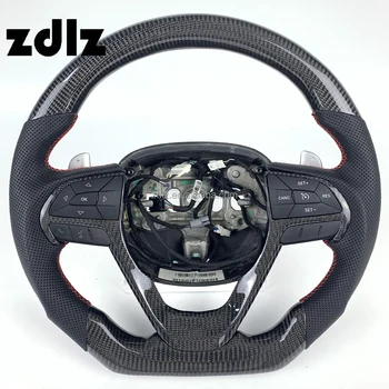 For Jeep Grand Cherokee Custom Black Perforated Leather Carbon Fiber Steering Wheel 2012 2014 2015 2016 2017 Car Steering Wheel