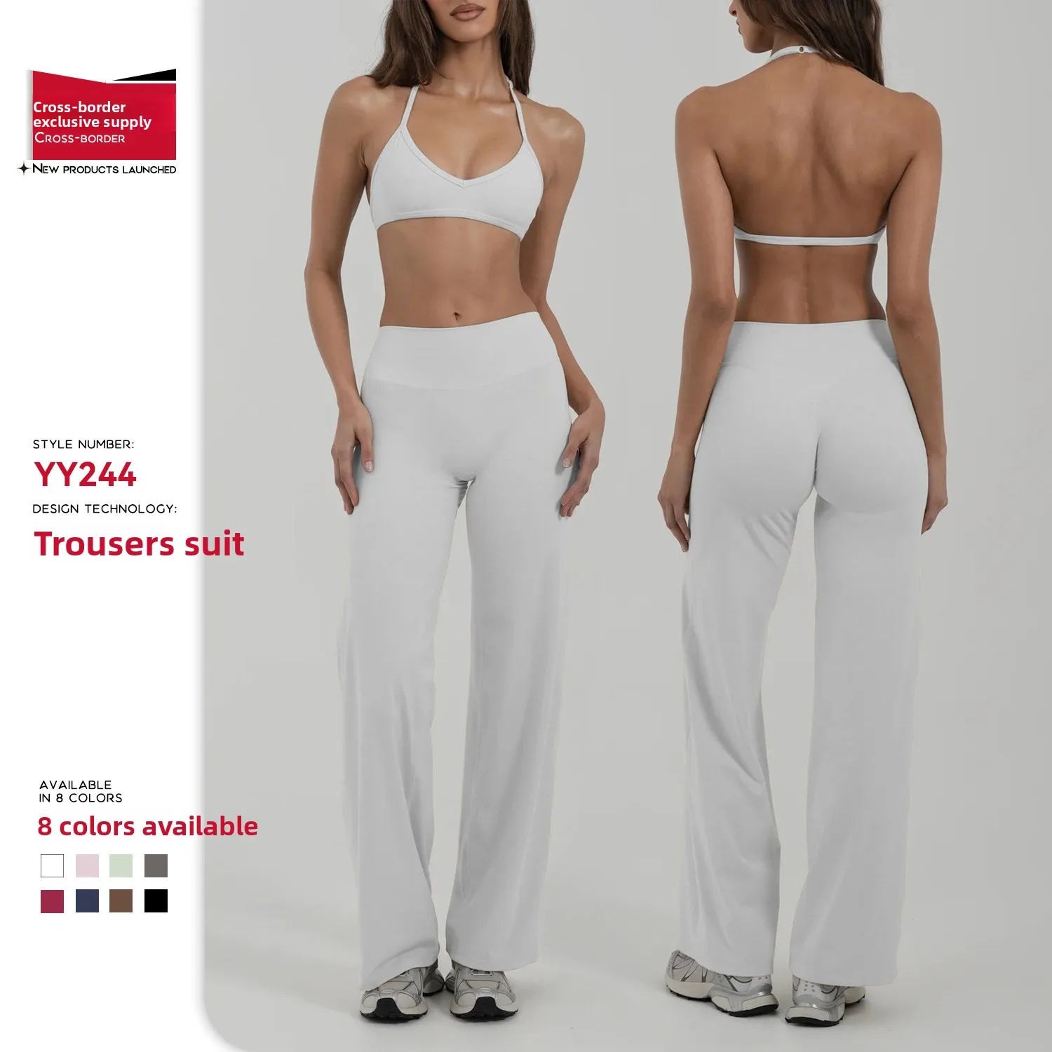 Halter Neck Bust-enhancing Push-up Bra Yoga Set Fitness Sports Pants Quick-dry Two-piece