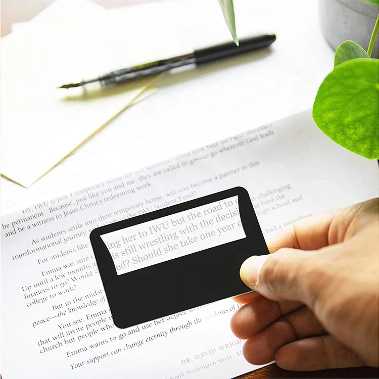 JAXY Credit Card PVC Magnify Glasses with LED Light OEM logo Reading LED Magnifier