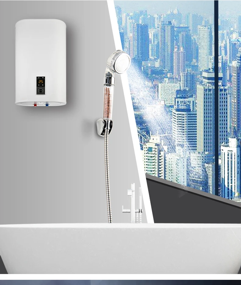 Easytocontrol Vertical Slim Flat Stainless Steel Water Heater Double