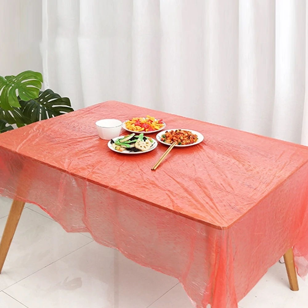 Waterproof Simple Convenience Rectangular Disposable Tablecloths Recycled Plastic Tablecloth