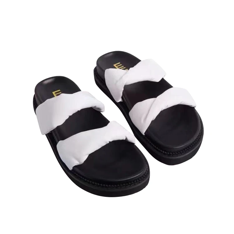 Roman style One-word simple women's sandals platform casual lazy beach slippers