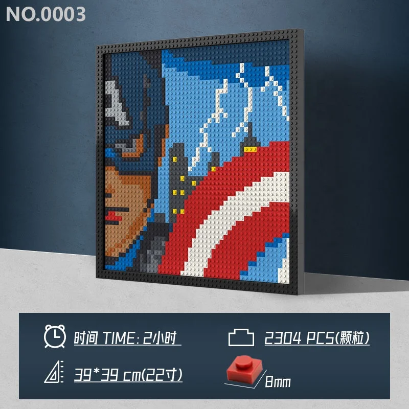 Pixel Art Building Blocks 48X48 Dots Bricks 1x1 Wall Portraits DIY Home Decor Compatible with LOGO Toys and Gifts