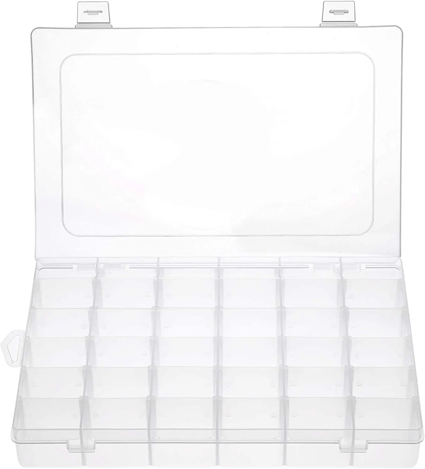 High quality 36 grids compartments hard pp plastic transparent jewelry storage box