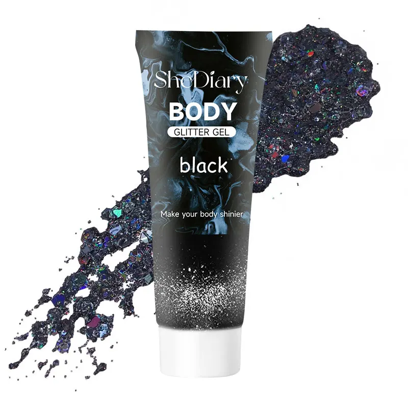 SheDiary  Cosmetic Chunky Glitter Gel for Face Body Hair Glitter Mixed with Clear Glue