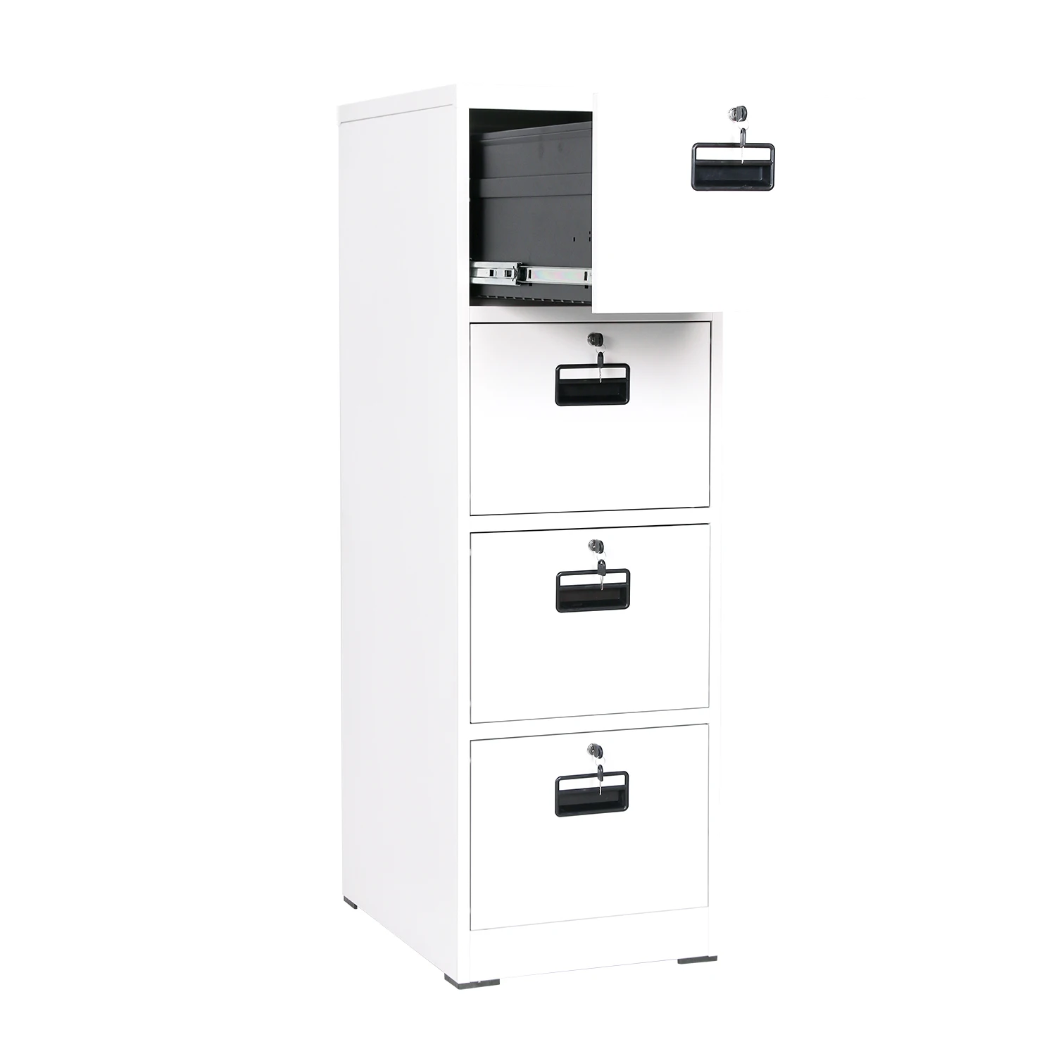Modern White 4-Drawer Lockable Metal Card File Cabinet Office Furniture for Living Room and Hotel Wholesale
