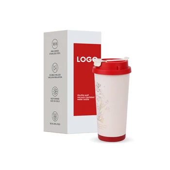500ml Red Stainless Steel Coffee Tumbler With 2-In-1 Lid Double Wall Insulated Coffee Mug For Work