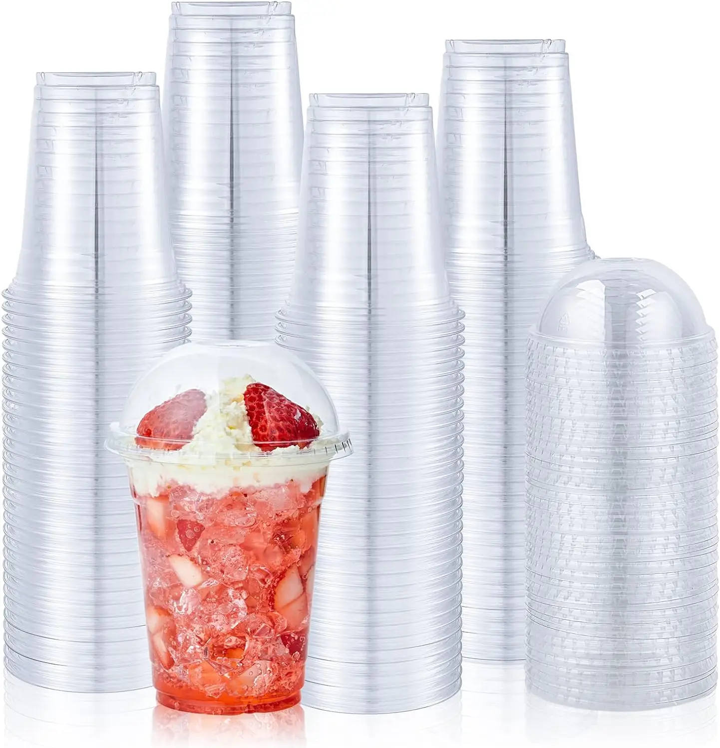 Plastic Packaging Disposable Plastikglas Glass Plastic Cups with Strawless Lids 16oz for Juice Drink With Factory Price