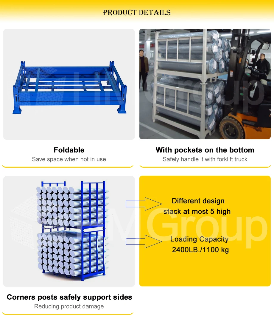 Customized Stackable Collapsible 2 Sides Forklift Transportation ...